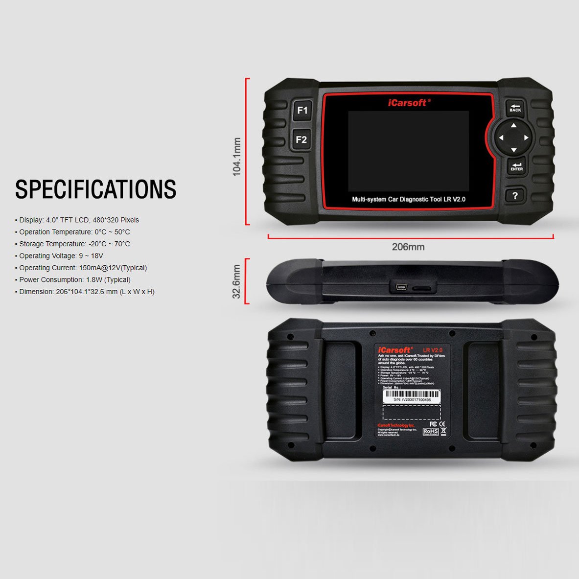 Amazon.co.jp: Professional Multi-System Auto Diagnostic Tool LR V2